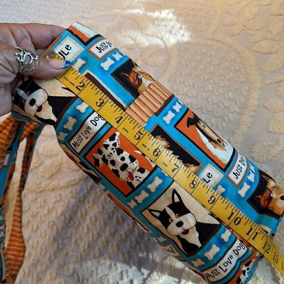 Dog Tote Bag Hand Crafted Lined Gusseted Bottom Auntie O’s Paw Print Puppy - Picture 8 of 14